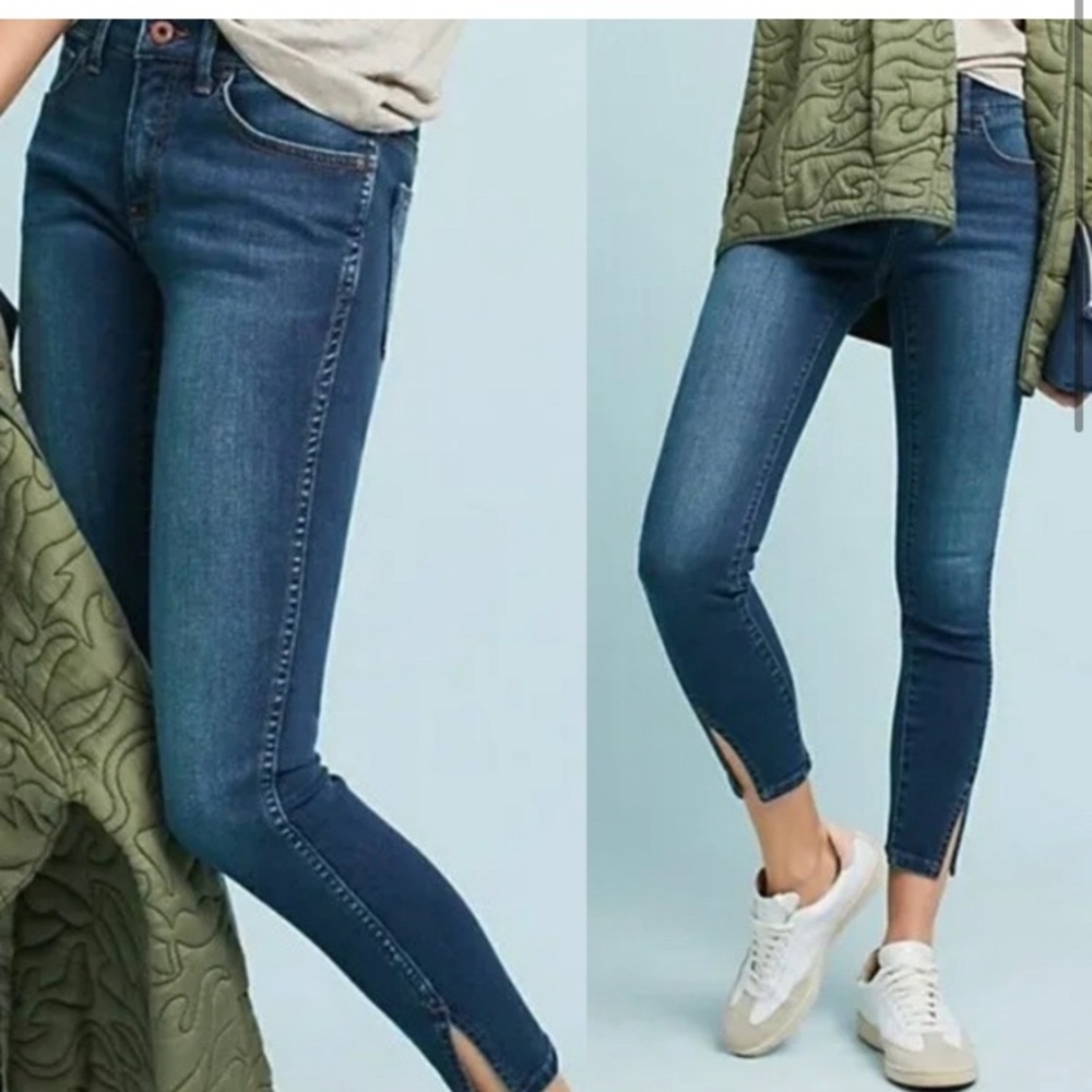 Pilcro & The Letterpress Mid Rise Skinny Split Hem Ankle Jeans Size 26